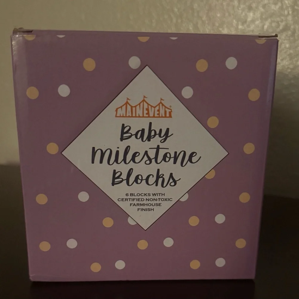 Main Event Wooden Baby Milestone Blocks Farmhouse Photo Prop Unisex Set